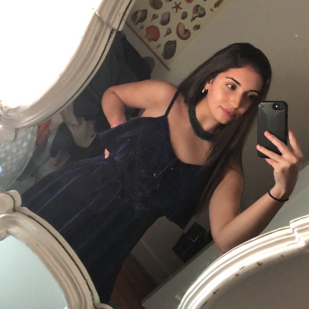 Deep Blue Velvet Dress